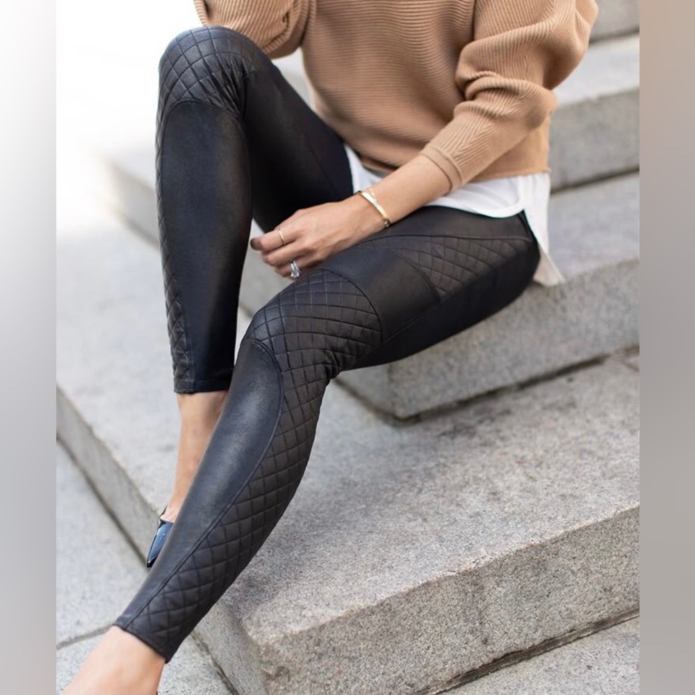 Spanx Quilted Faux Leather Leggings